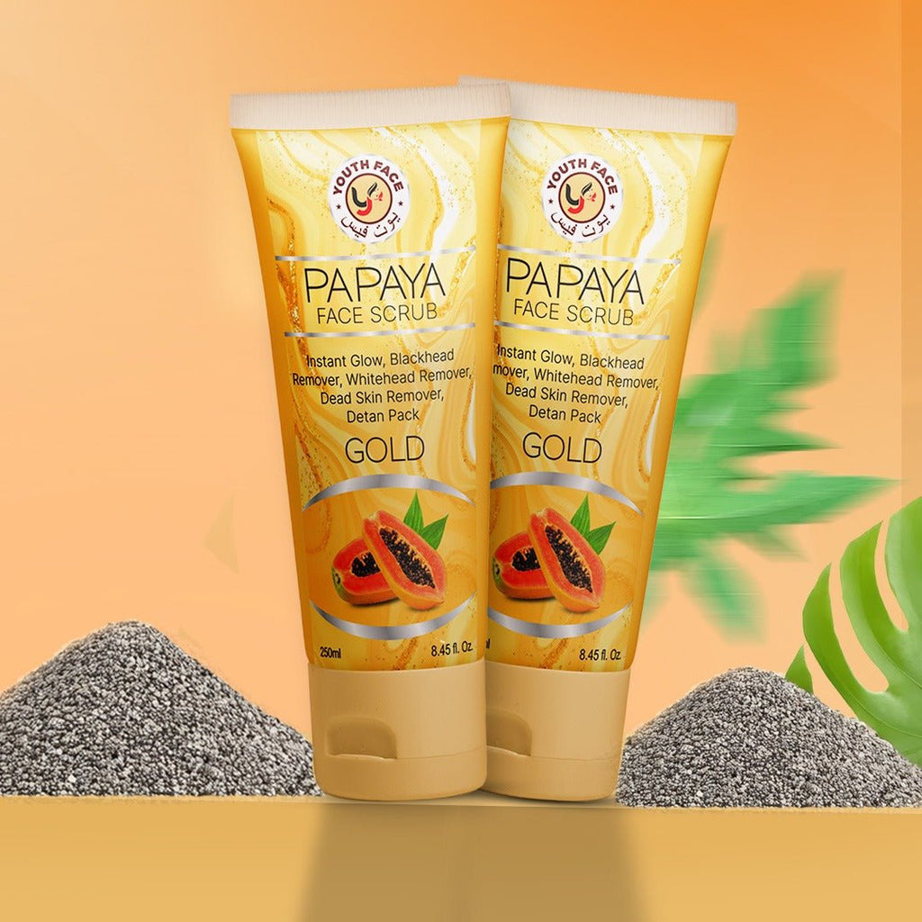 Papaya Facial Scrub | Exfoliates Dead Skin | Brightens Skin Tone | Smooth Finish | Mild Granules (60g)